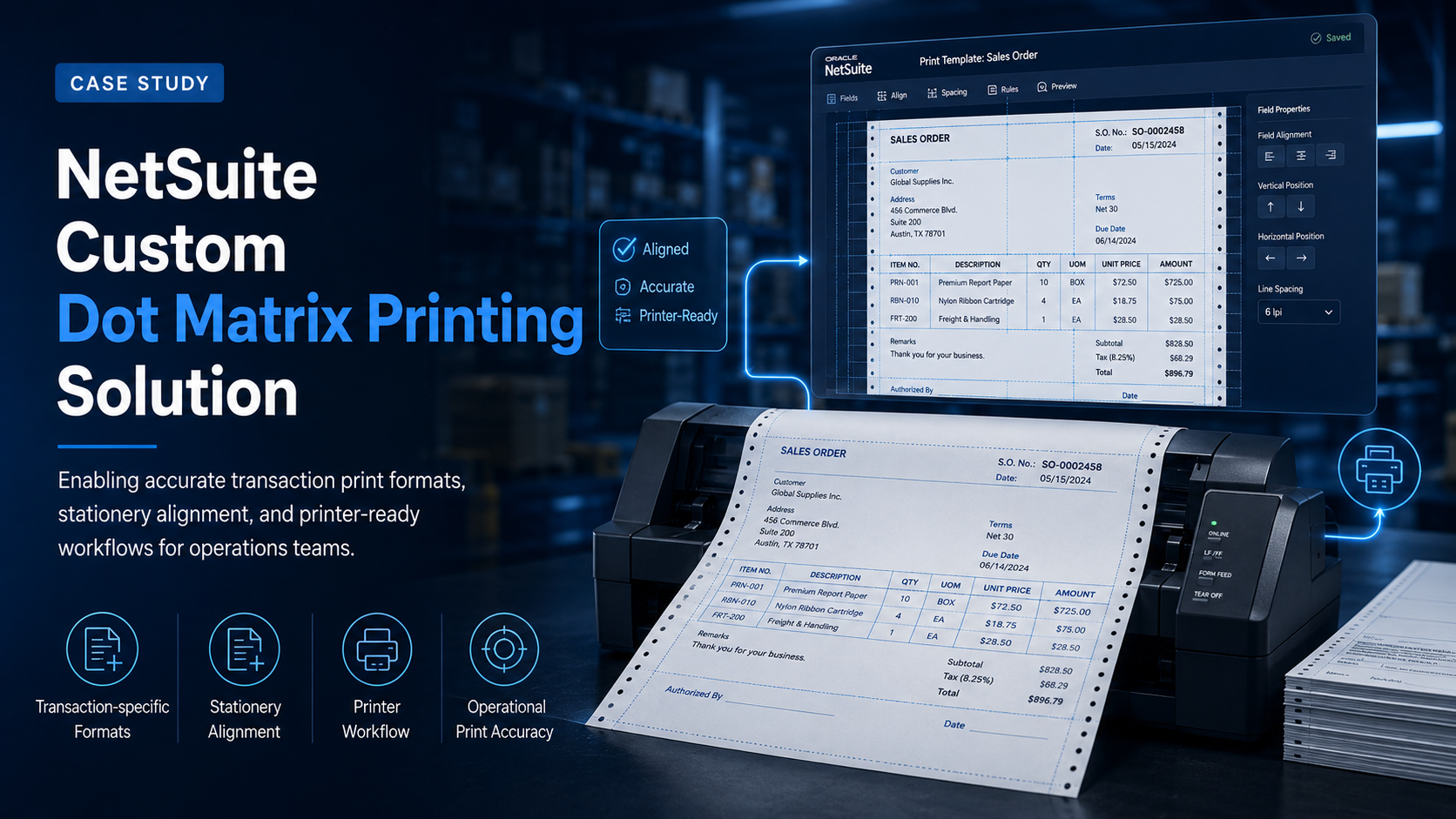 NetSuite Custom Dot Matrix Printing Solution